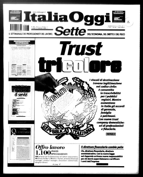Italia oggi : quotidiano di economia finanza e politica